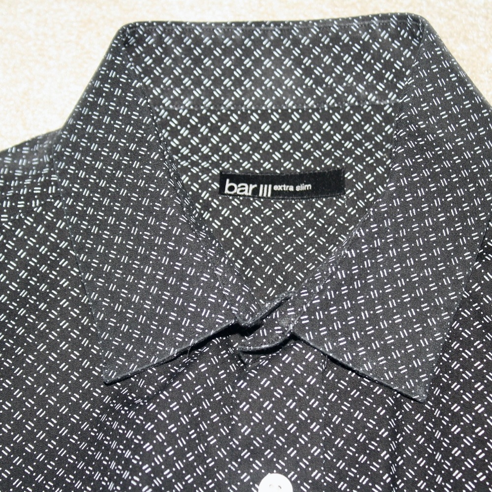 BAR III EXTRA SLIM FIT BUTTON FRONT SHIRT 15.5 X 32/33 MEDIUM